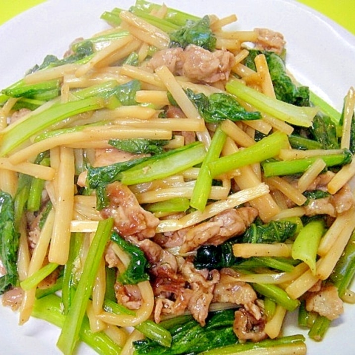 小松菜と豚肉たけのこのオイスター炒め レシピ 作り方 By Mint74 楽天レシピ 小松菜と豚肉たけのこのオイスター炒め レシピ 作り方 By Mint74 楽天レシピ